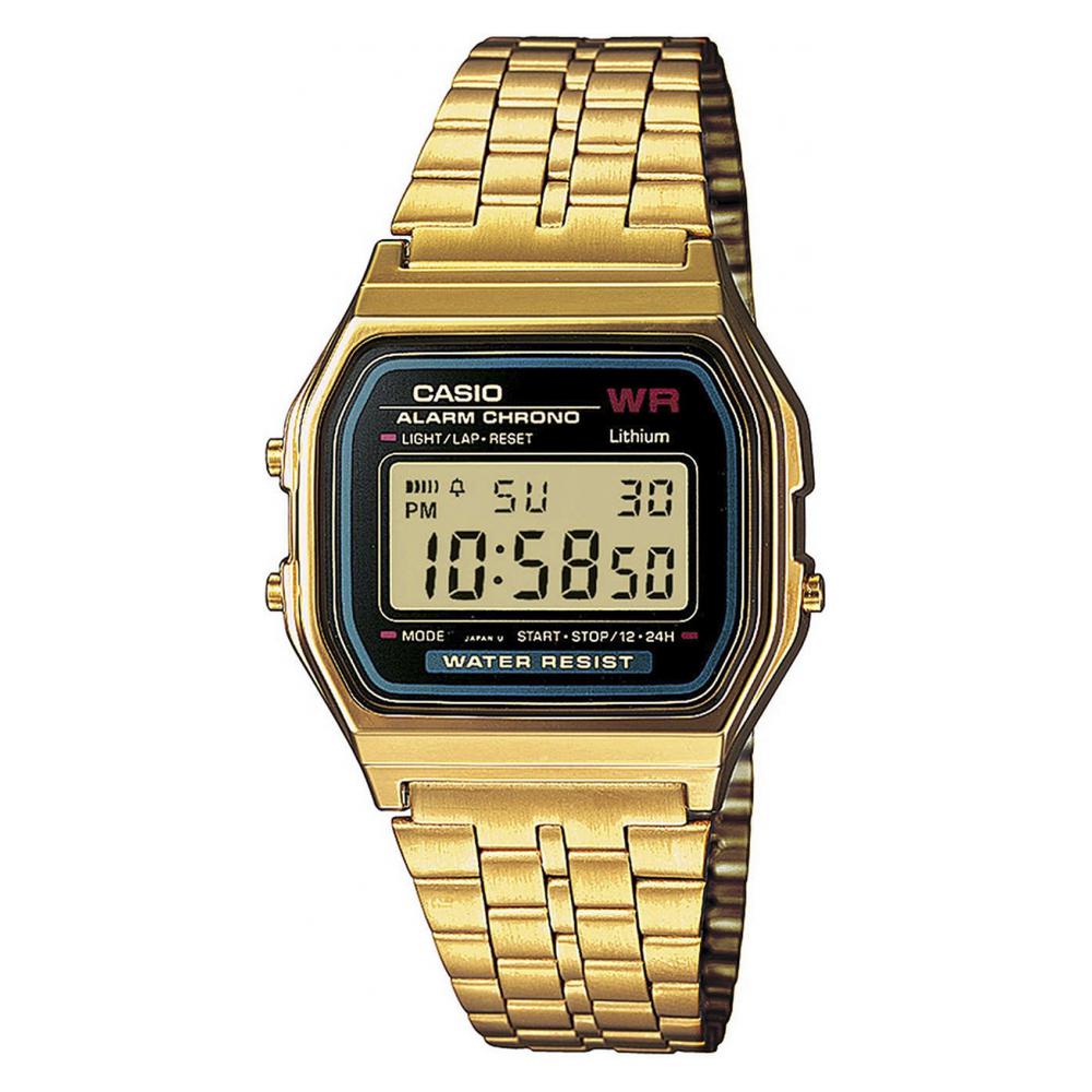 Casio Vintage BLACK AND GOLD WITH DIAMOND LIMITED A159WGEA-1 - zegarek damski 1