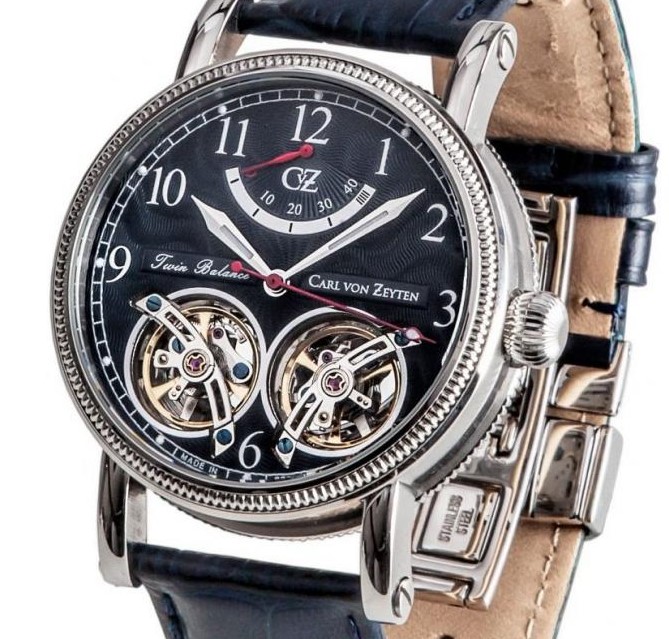 Carl Von Zeyten BERNAU DUAL BALANCE AUTOMATIC CVZ0033BL - zegarek męski 7