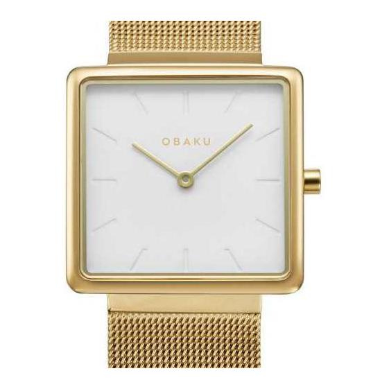 Obaku KVADRAT - GOLD V236LXGIMG - zegarek damski 7
