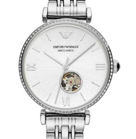 Emporio Armani GIANNI T-BAR AUTOMATIC OPEN-HEART AR60022 - zegarek damski 7