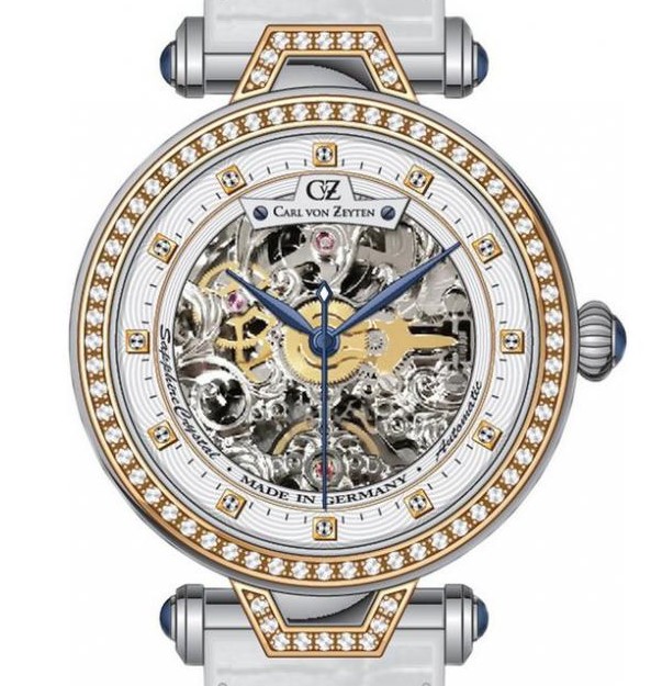 Carl Von Zeyten Gütenbach Skeleton CVZ0071RWH - zegarek damski 7