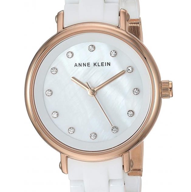 Anne Klein Crystal Accented Ceramic AK3312WTRG - zegarek damski 7