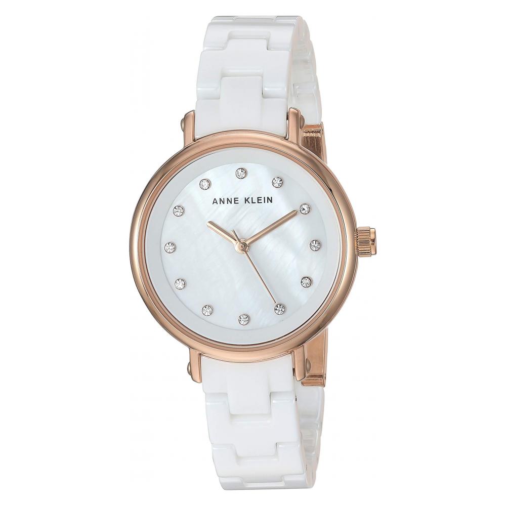 Anne Klein Crystal Accented Ceramic AK3312WTRG - zegarek damski 1