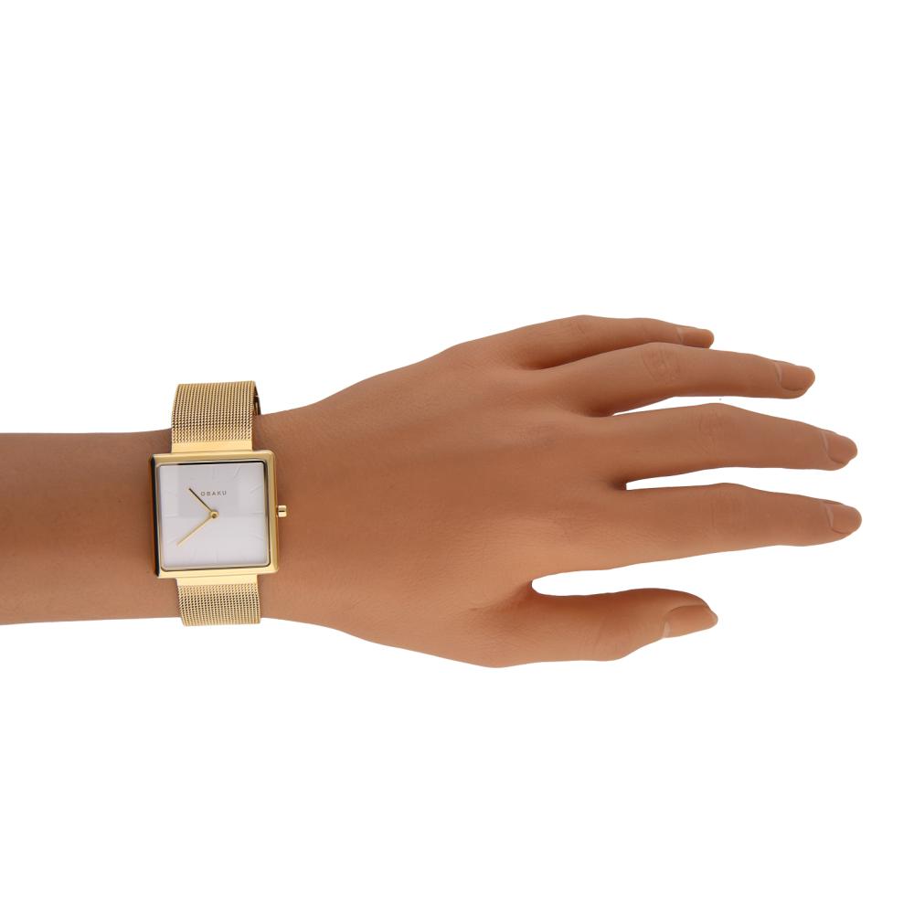 Obaku KVADRAT - GOLD V236LXGIMG - zegarek damski 12