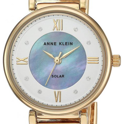 Anne Klein Swarovski Crystal Accented Solar AK3610GPWT - zegarek damski 2