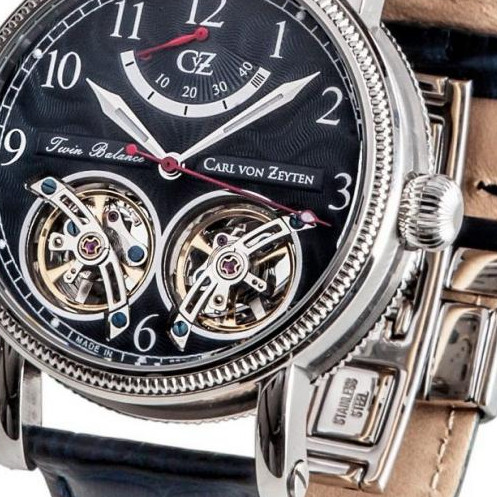 Carl Von Zeyten BERNAU DUAL BALANCE AUTOMATIC CVZ0033BL - zegarek męski 2