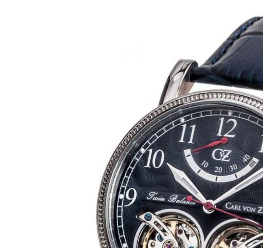 Carl Von Zeyten BERNAU DUAL BALANCE AUTOMATIC CVZ0033BL - zegarek męski 4