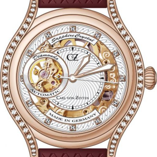 Carl Von Zeyten Seewald Skeleton CVZ0069RWH - zegarek damski 2