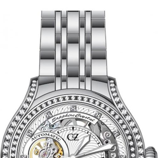 Carl Von Zeyten Seewald Skeleton CVZ0069WHMB - zegarek damski 3