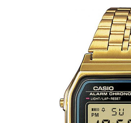 Casio Vintage BLACK AND GOLD WITH DIAMOND LIMITED A159WGEA-1 - zegarek damski 4
