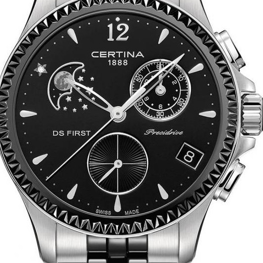 Certina DS First Lady Ceramic Chrono Moon Phase C0302501105600 2