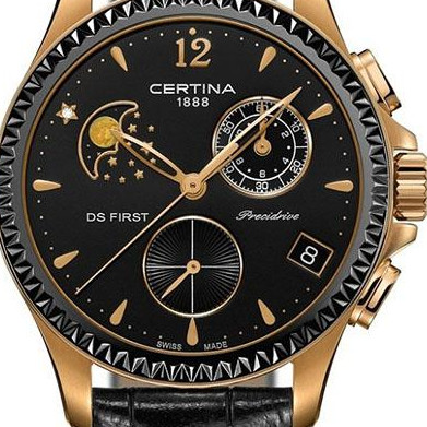 Certina DS First Lady Ceramic Chrono Moon Phase C0302503605600 2