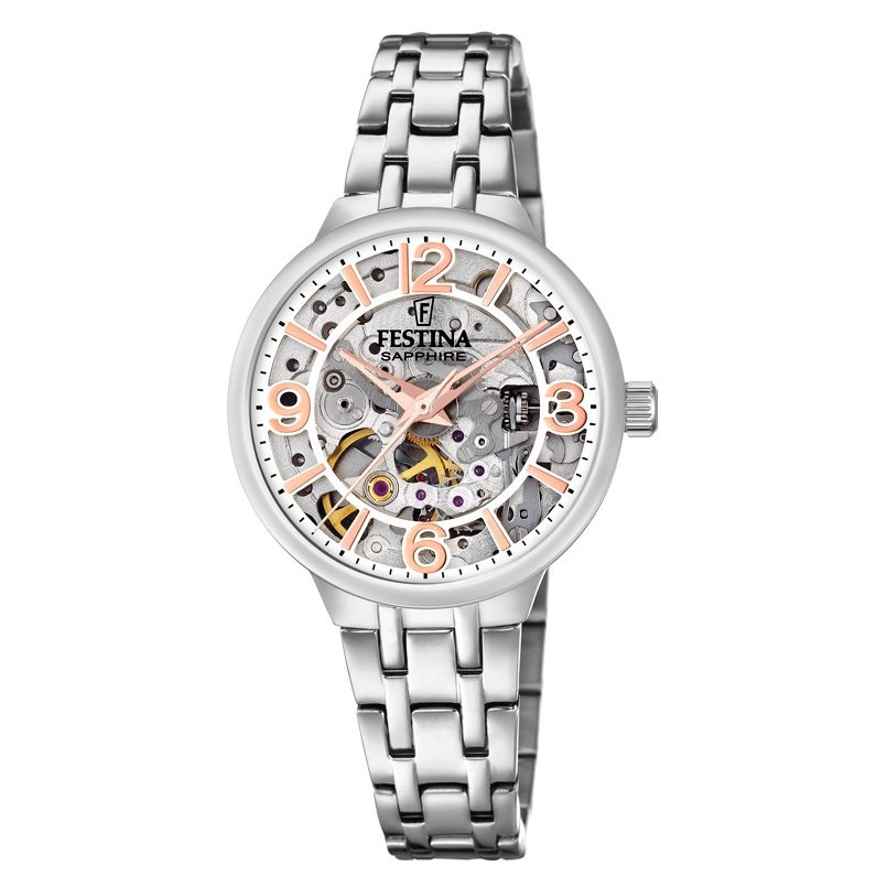 Festina Automatic Skeleton Sapphire F20614/1 - zegarek damski 7