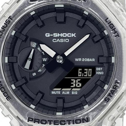 G-shock Casio Octagon White Skeleton GA-2100SKE-7A - zegarek męski 2
