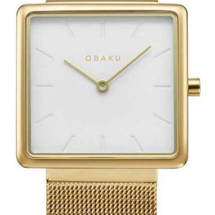 Obaku KVADRAT - GOLD V236LXGIMG - zegarek damski 2