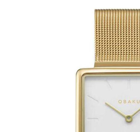 Obaku KVADRAT - GOLD V236LXGIMG - zegarek damski 4
