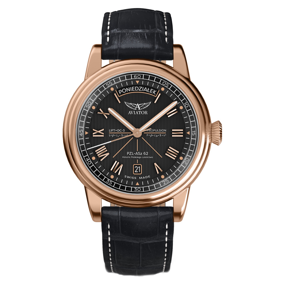 Aviator Douglas Day Date V.3.35.2.282.4 PL - zegarek męski 7