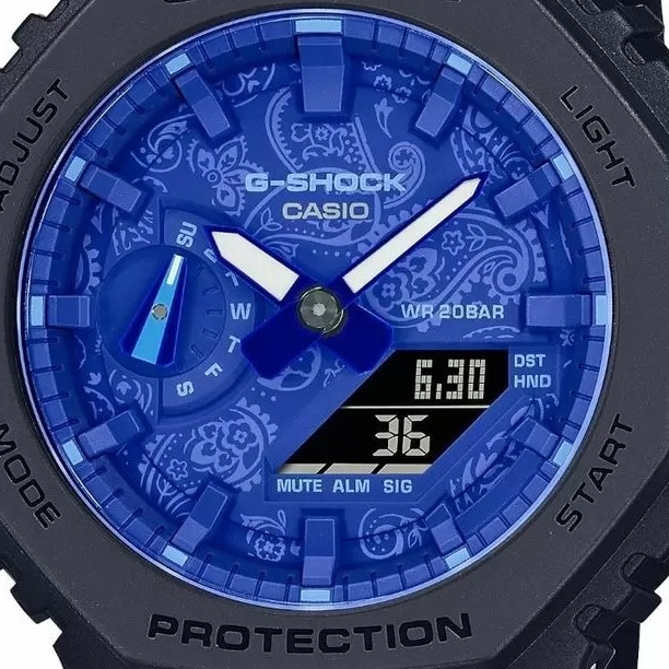 G-shock Carbon Blue Paisley GA-2100BP-1A - zegarek męski 2
