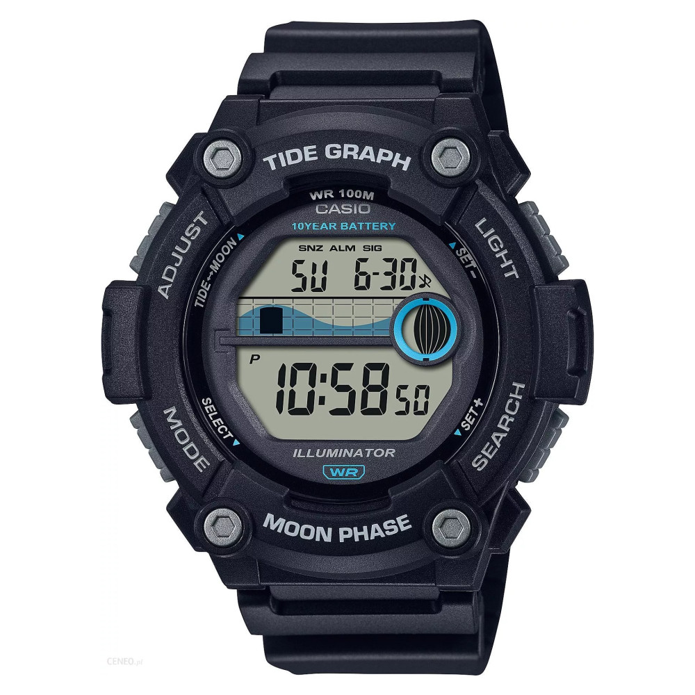 Casio Digital Moonphase WS1300H-1A - zegarek męski 1