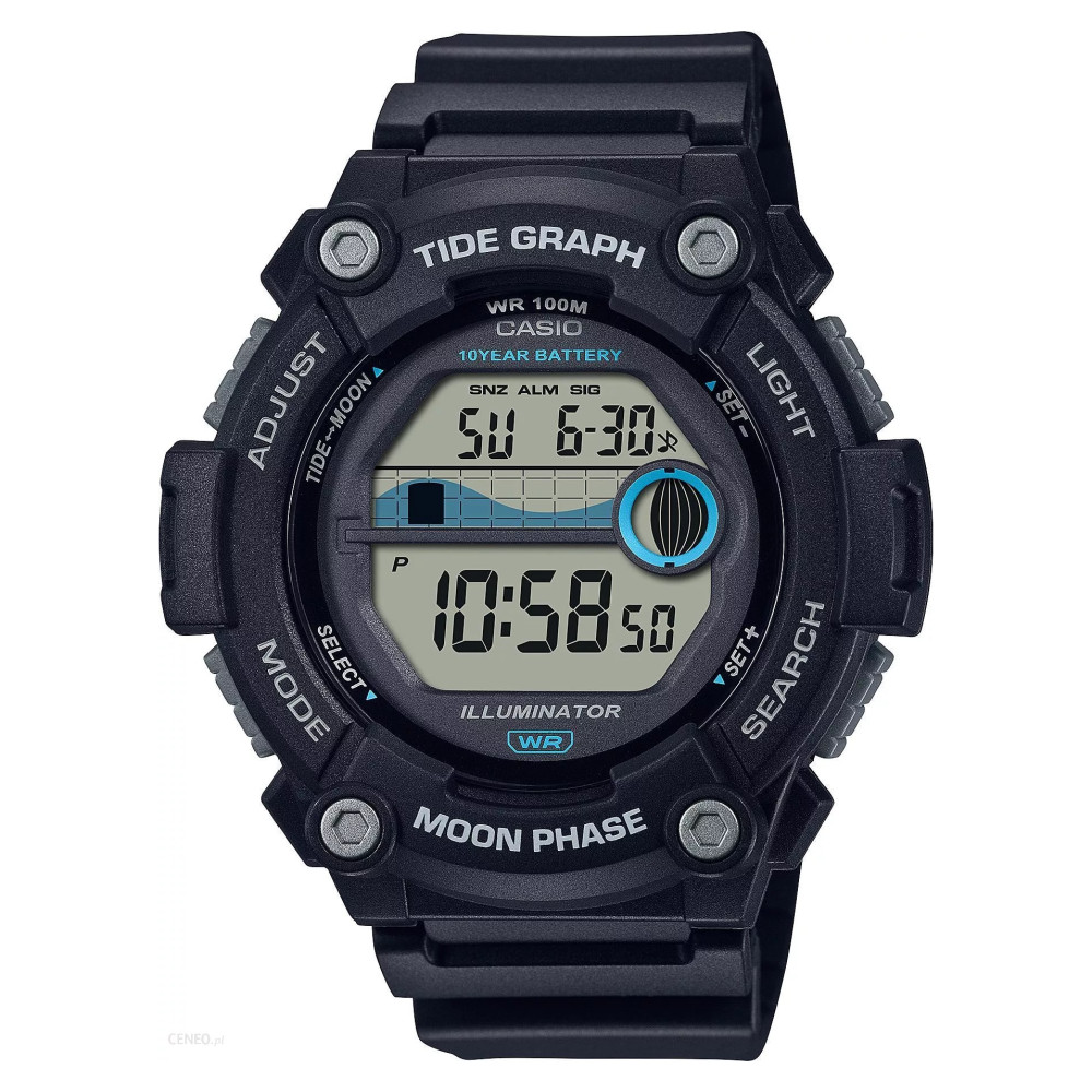 Casio Digital Moonphase WS-1300H-1A - zegarek męski 1