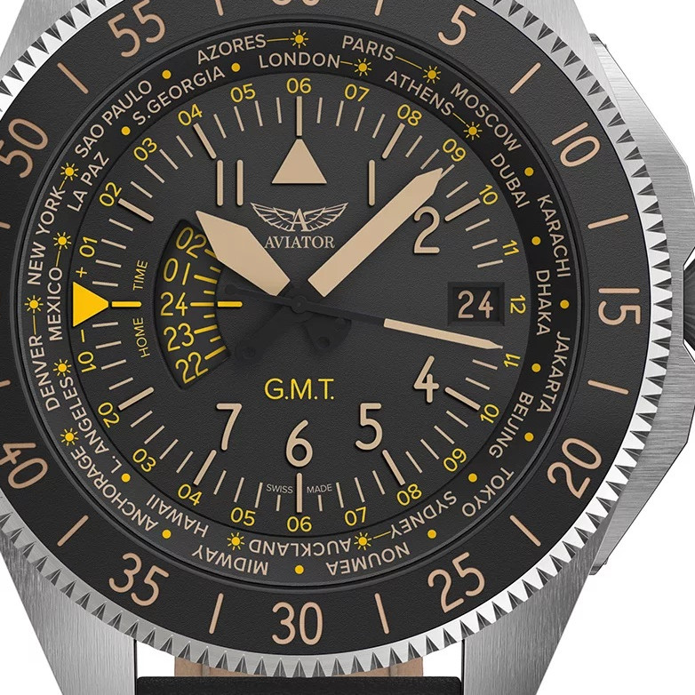 Aviator AIRACOBRA GMT V.1.37.0.303.4 - zegarek męski 2