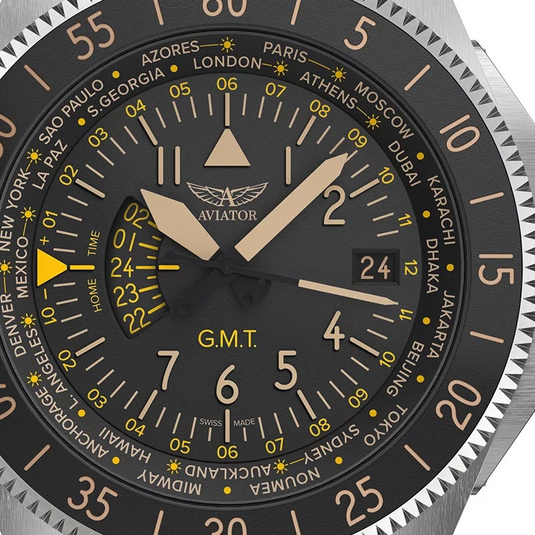 Aviator AIRACOBRA GMT V.1.37.0.303.5 - zegarek męski 2