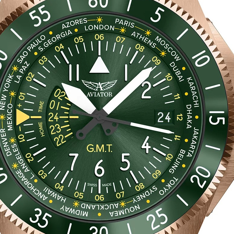 Aviator AIRACOBRA GMT V.1.37.2.309.5 - zegarek męski 2