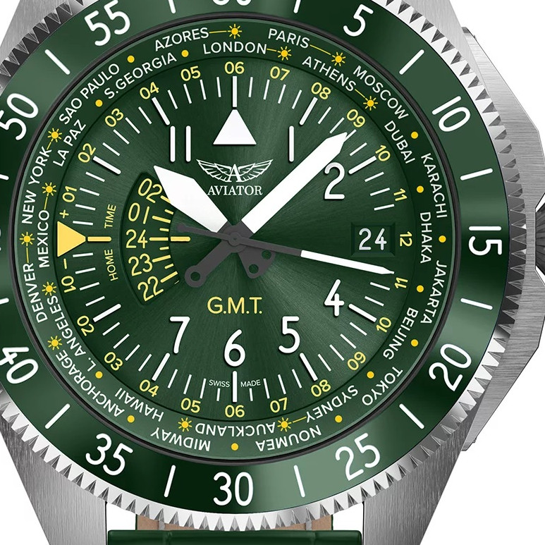 Aviator AIRACOBRA GMT V.1.37.0.309.4 - zegarek męski 2
