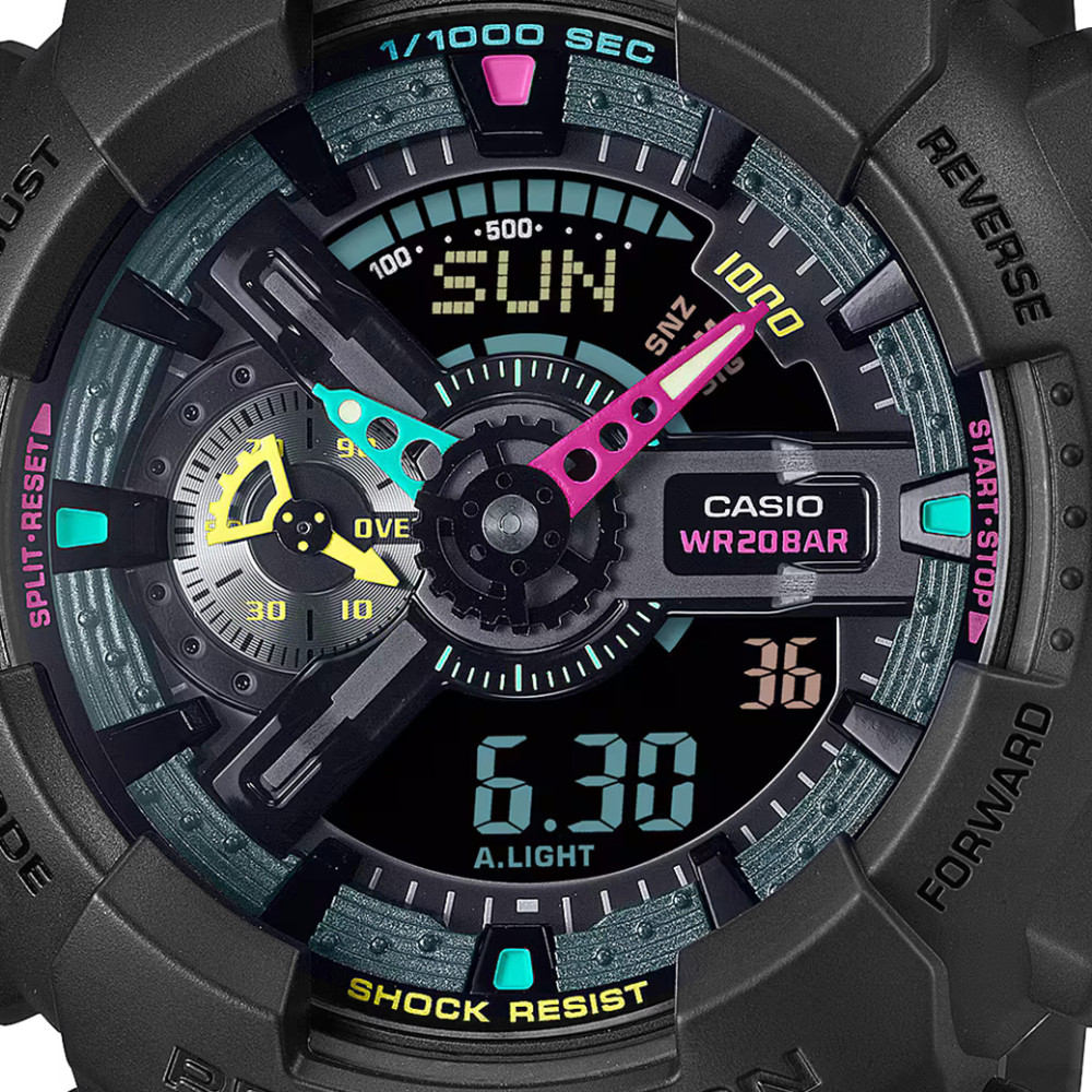 G-shock MULTI-FLUORESCENT ACCENTS GA-110MF-1 - zegarek męski 2