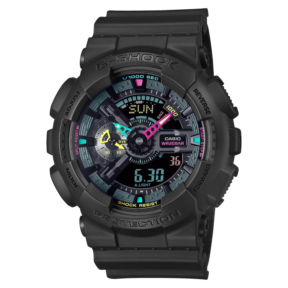 G-shock MULTI-FLUORESCENT ACCENTS GA-110MF-1A - zegarek męski 7