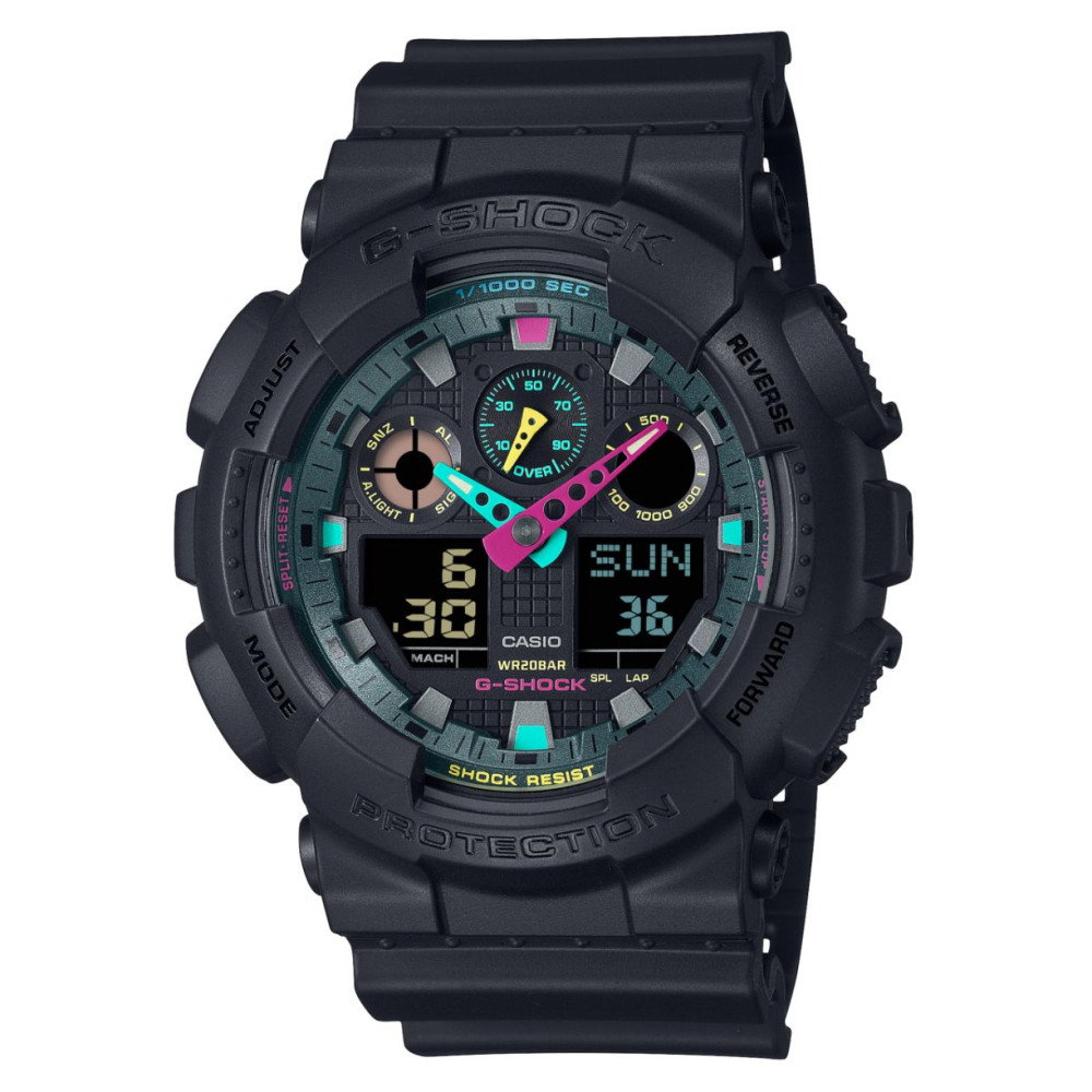 G-shock MULTI-FLUORESCENT ACCENTS GA-100MF-1A - zegarek męski 1