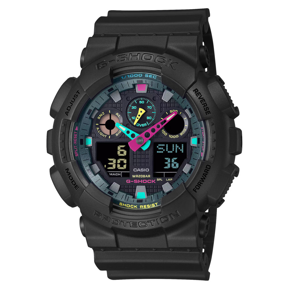 G-shock MULTI-FLUORESCENT ACCENTS GA-100MF-1 - zegarek męski 1