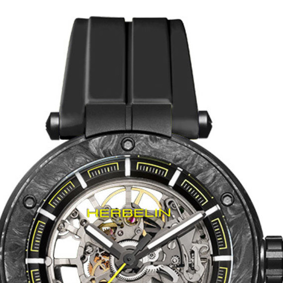 Herbelin Newport Carbon Titanium Automatic Skeleton 1888SQCTN14CA - zegarek męski 3
