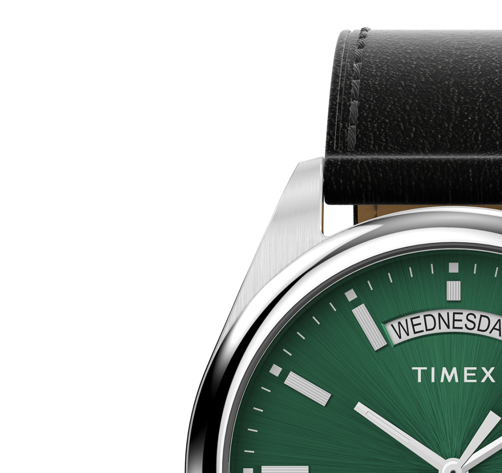 Timex TW2W57300 Legacy Eco Leather Strap Green 41mm - zegarek męski 4