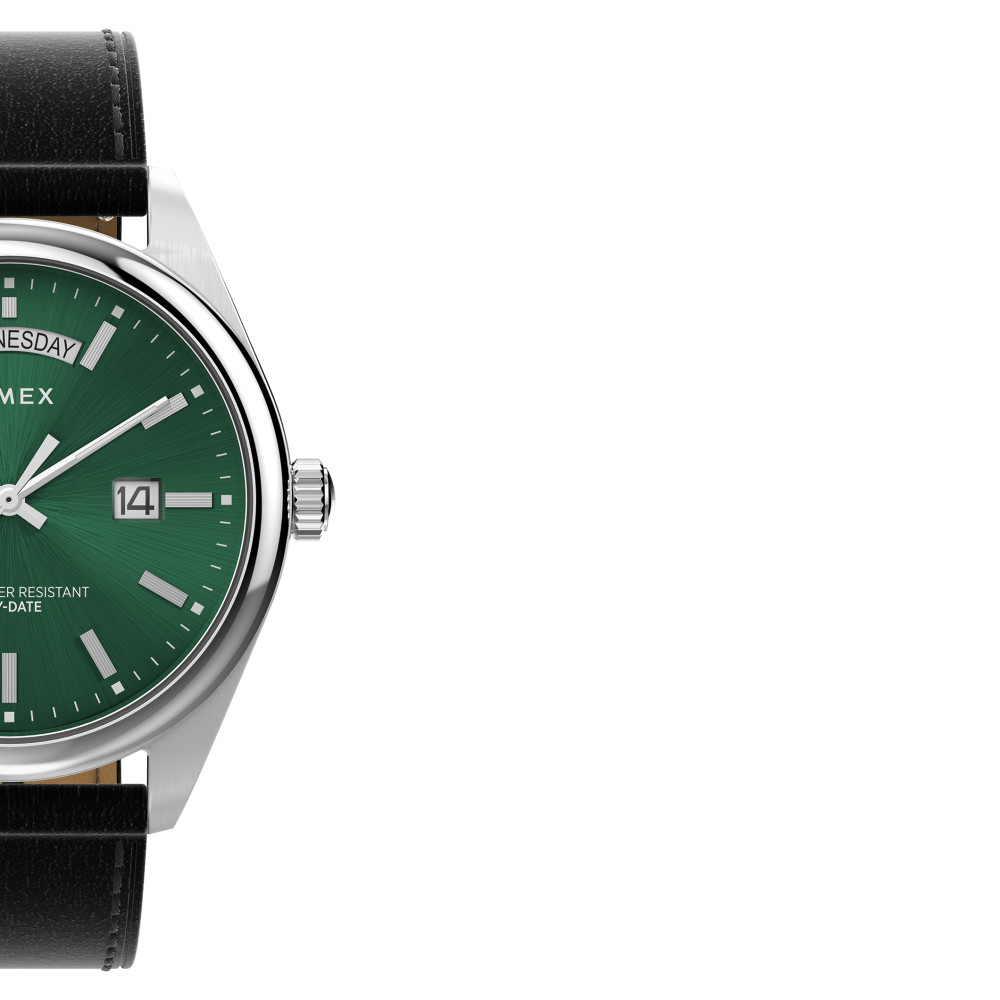 Timex TW2W57300 Legacy Eco Leather Strap Green 41mm - zegarek męski 6
