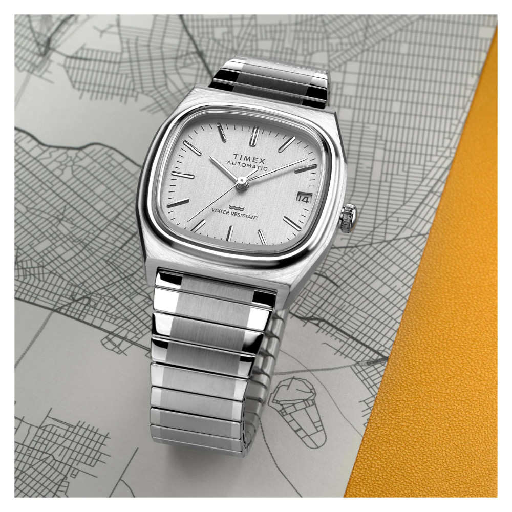 Timex TW2W70800 Automatic 1983 E-Line Reissue 34mm Stainless Steel Expansion Band - zegarek męski 11