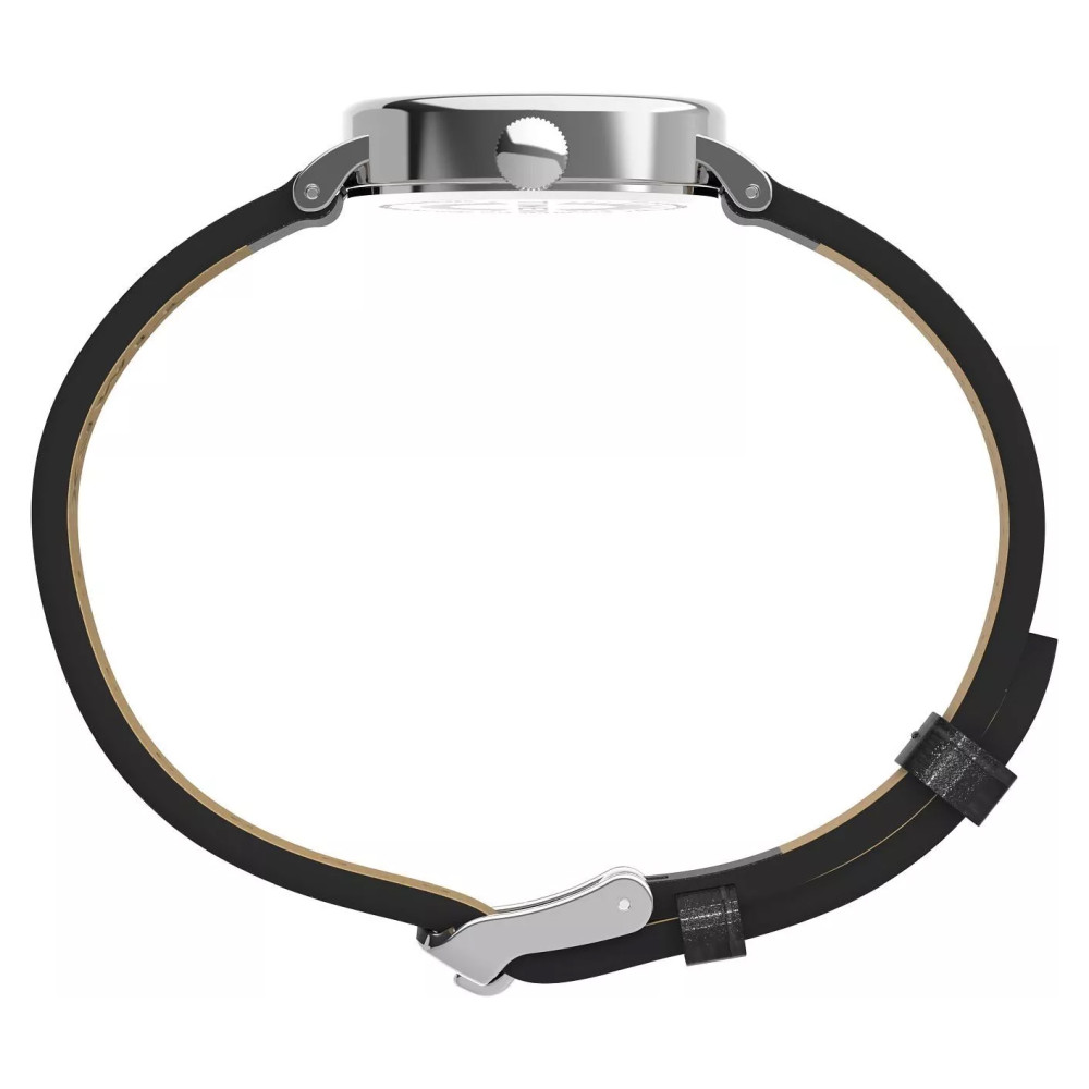 Timex TW2W78400 Cavatina Silver Black Leather Strap 19mm - zegarek damski 10