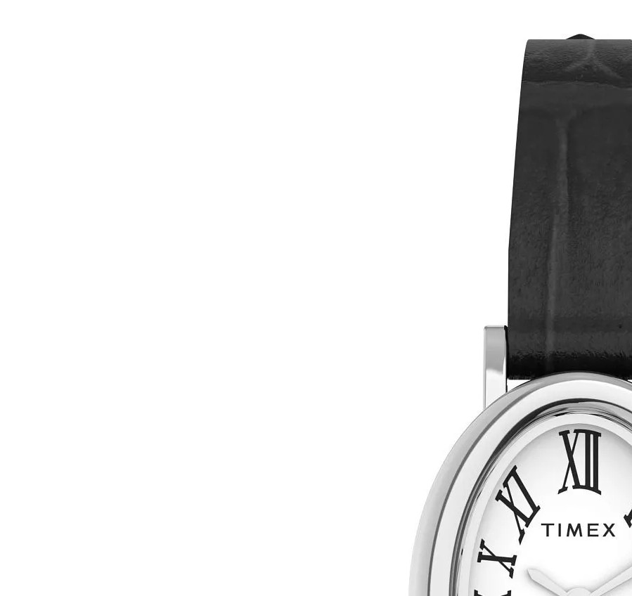 Timex TW2W78400 Cavatina Silver Black Leather Strap 19mm - zegarek damski 4