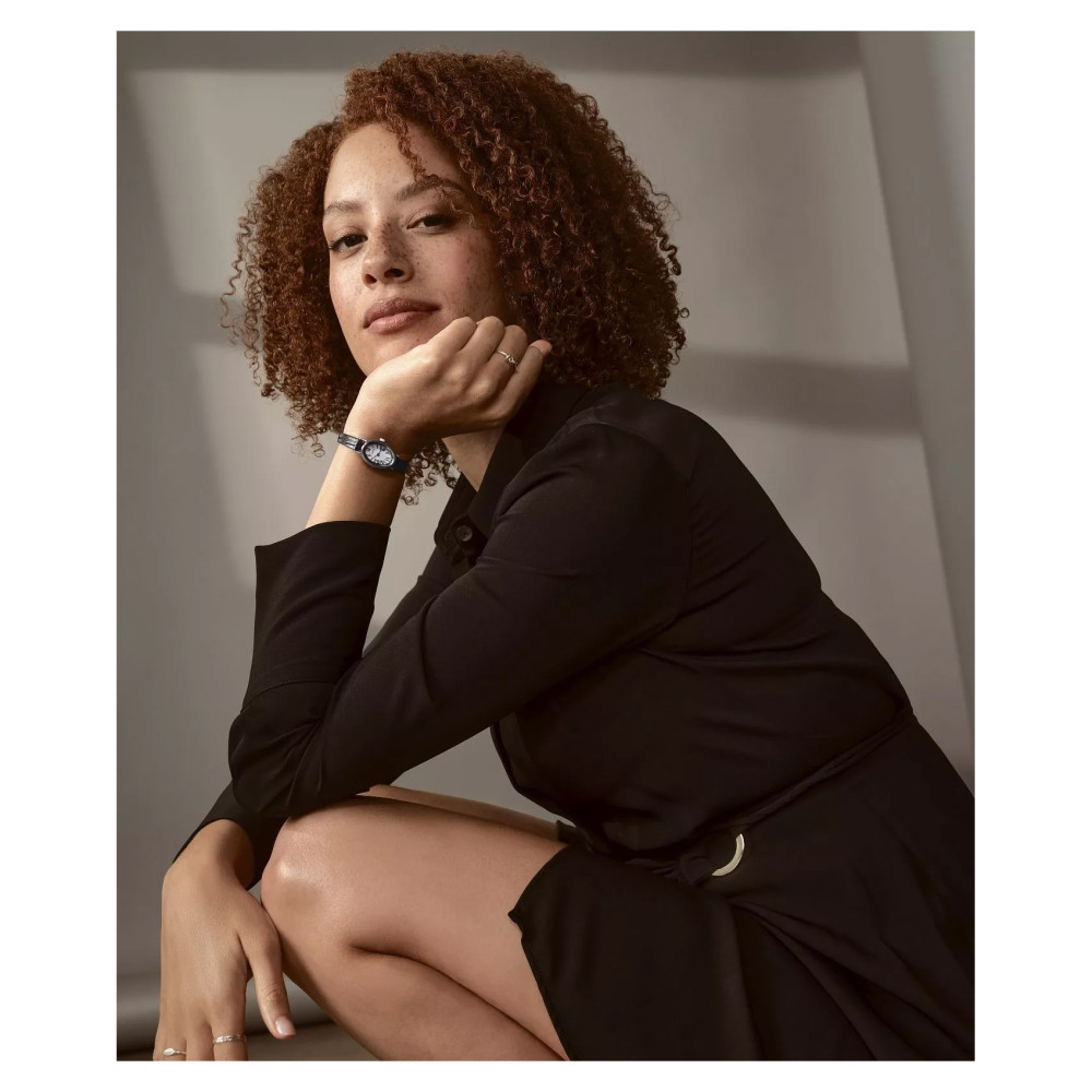 Timex TW2W78400 Cavatina Silver Black Leather Strap 19mm - zegarek damski 12