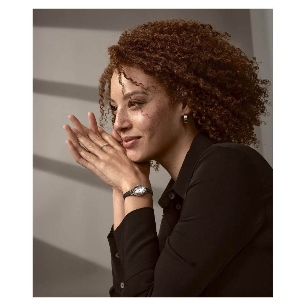 Timex TW2W78400 Cavatina Silver Black Leather Strap 19mm - zegarek damski 13