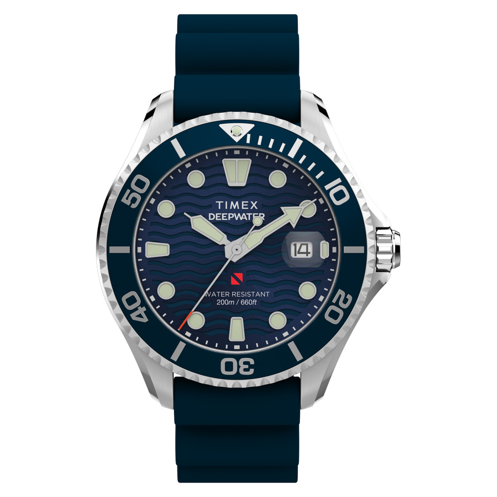 Timex TW2W81500 Deepwater Meridian 200 44mm Synthetic Rubber Strap - zegarek męski 1