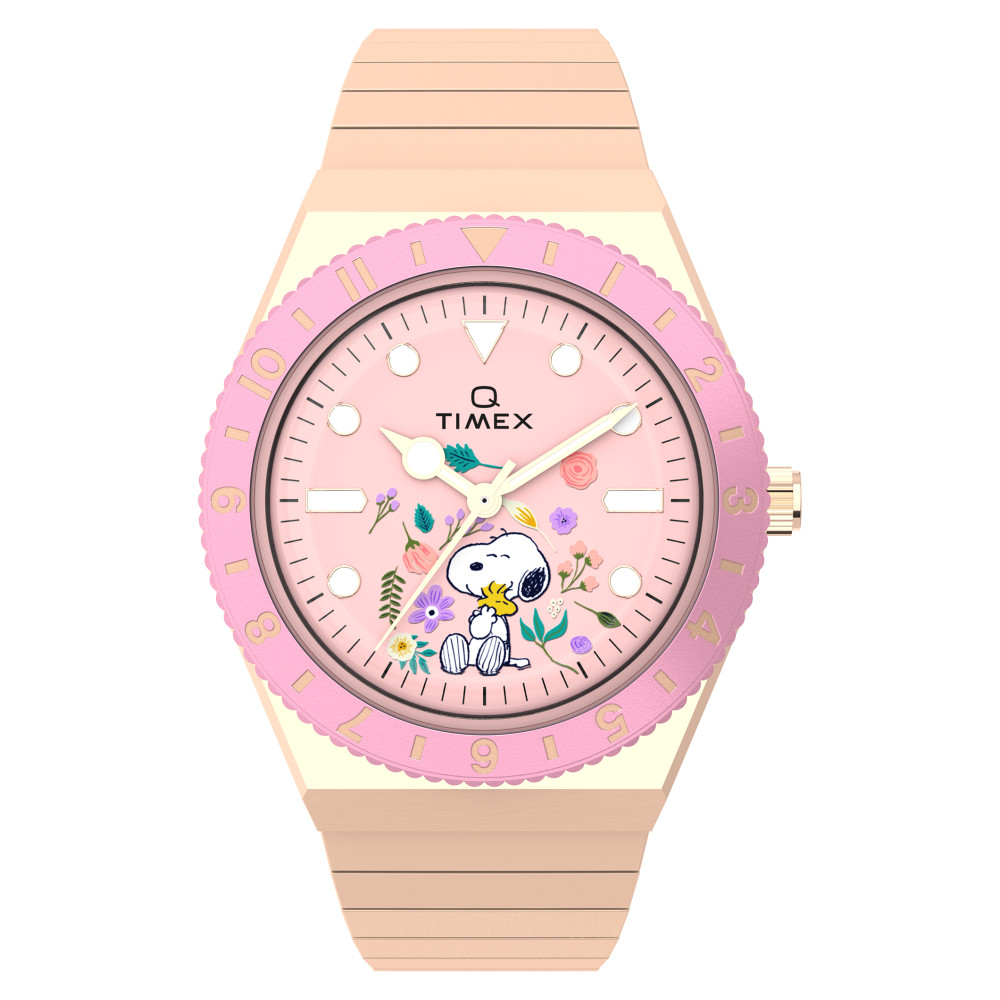 Timex TW2W83800 x Peanuts® Q Timex® In Bloom 36mm Stainless Steel Expansion Band - zegarek damski 1