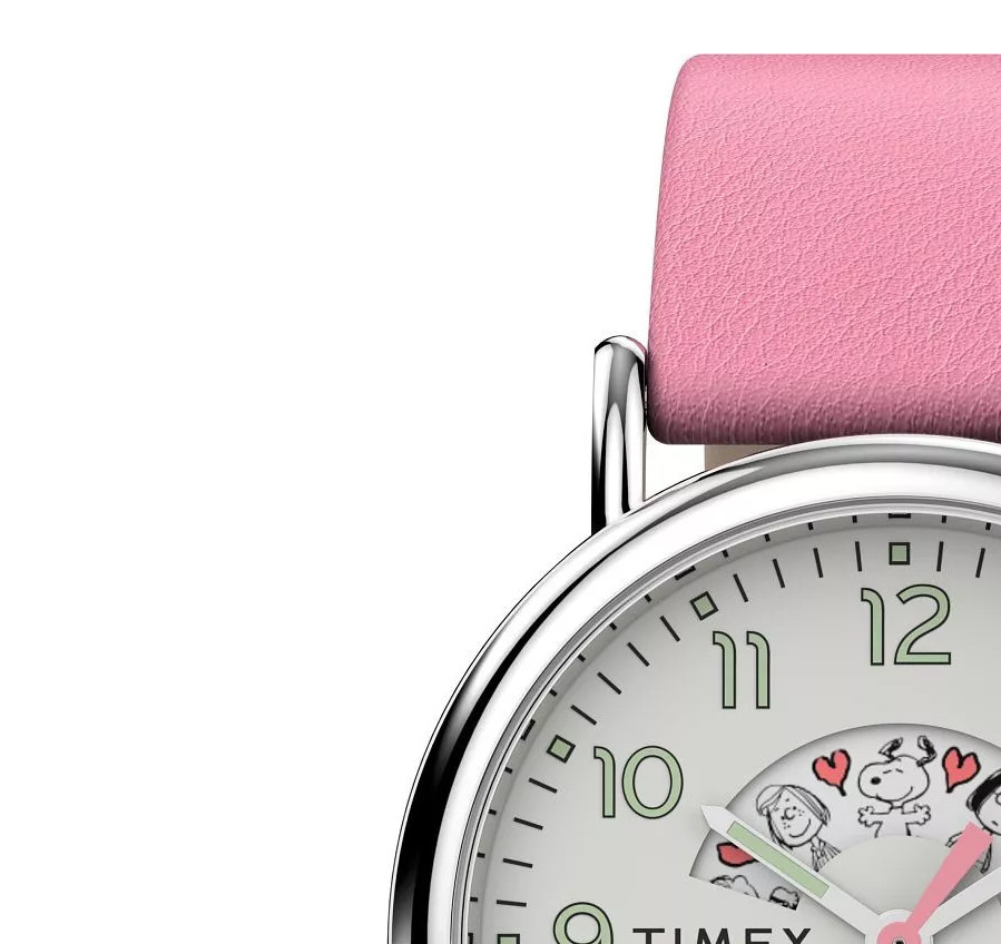 Timex TW2W88900 Standard x Peanuts Snoopy Valentines 40mm Leather Strap - zegarek damski 4