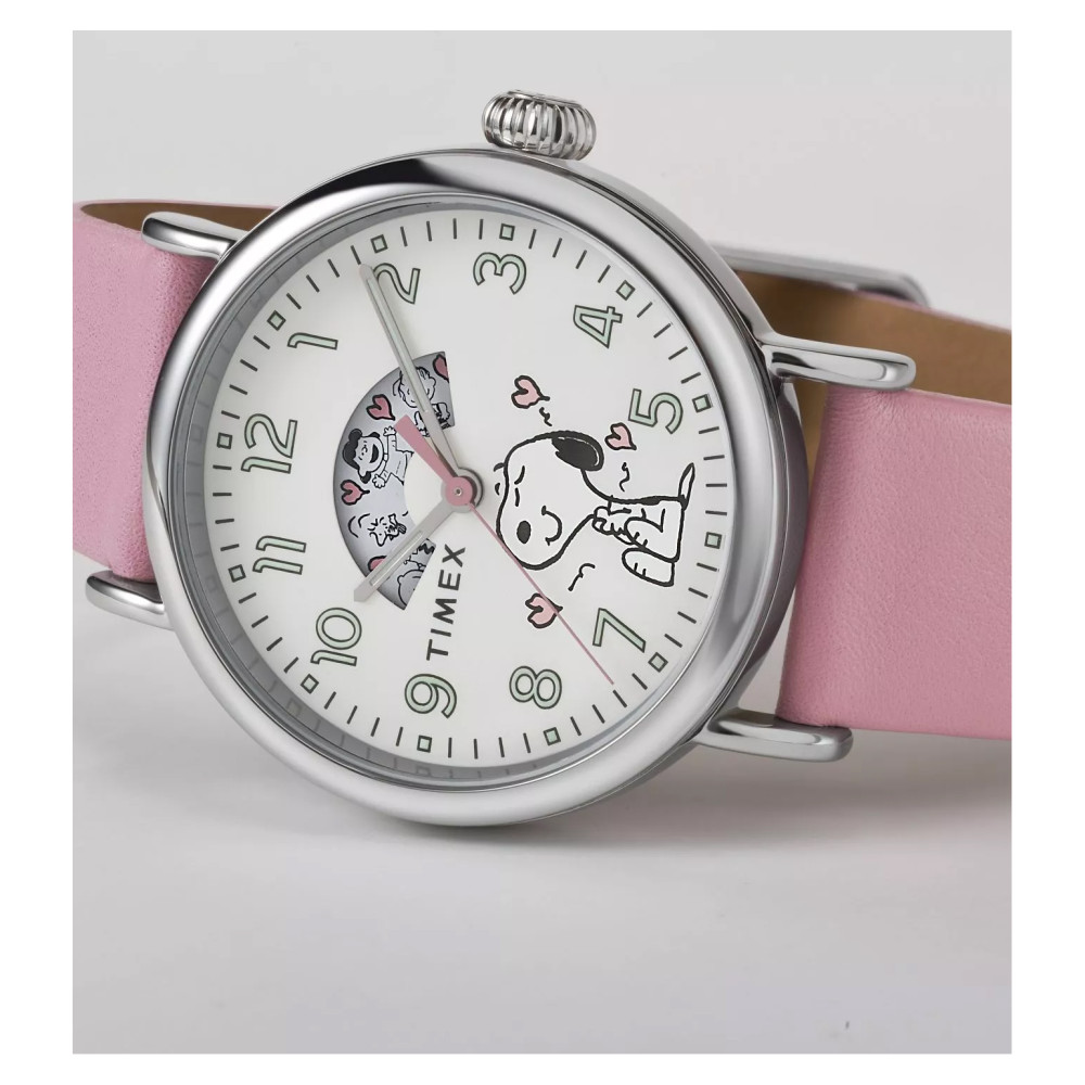 Timex TW2W88900 Standard x Peanuts Snoopy Valentines 40mm Leather Strap - zegarek damski 11