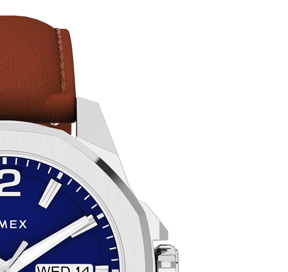 Timex TW2W92800 Essex Day & Date 46mm Leather Strap - zegarek męski 5