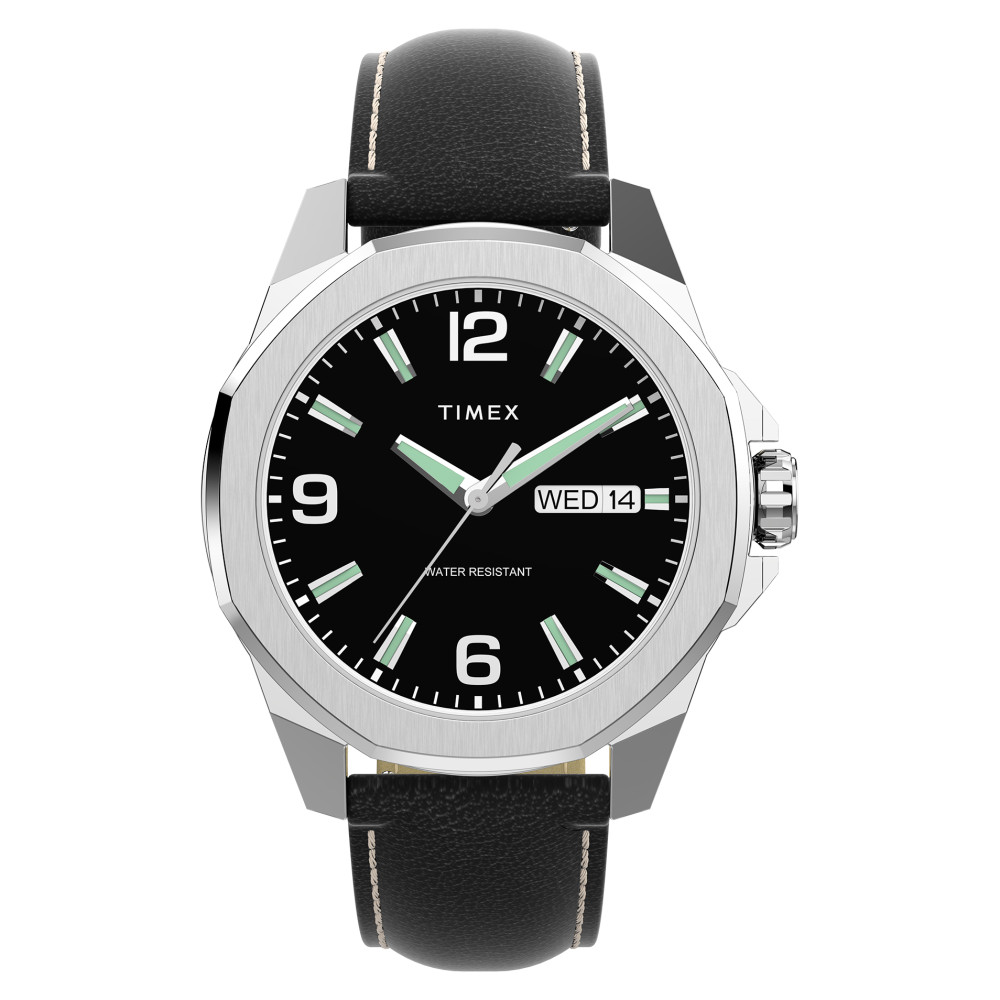 Timex TW2W92900 Essex Day & Date 46mm Leather Strap - zegarek męski 1