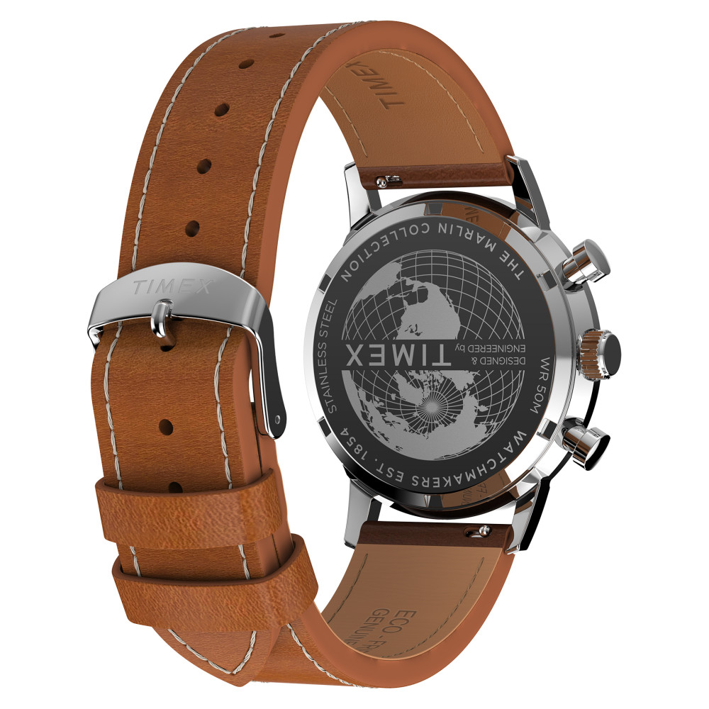 Timex TW2W99100 Marlin® Chronograph 40mm Leather Strap - zegarek męski 8