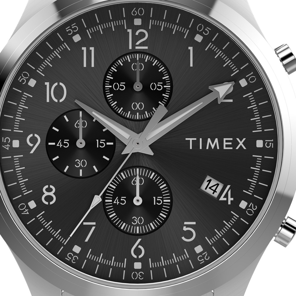 Timex TW2Y01400 Dress Chronograph 43mm Stainless Steel Bracelet - zegarek męski 2