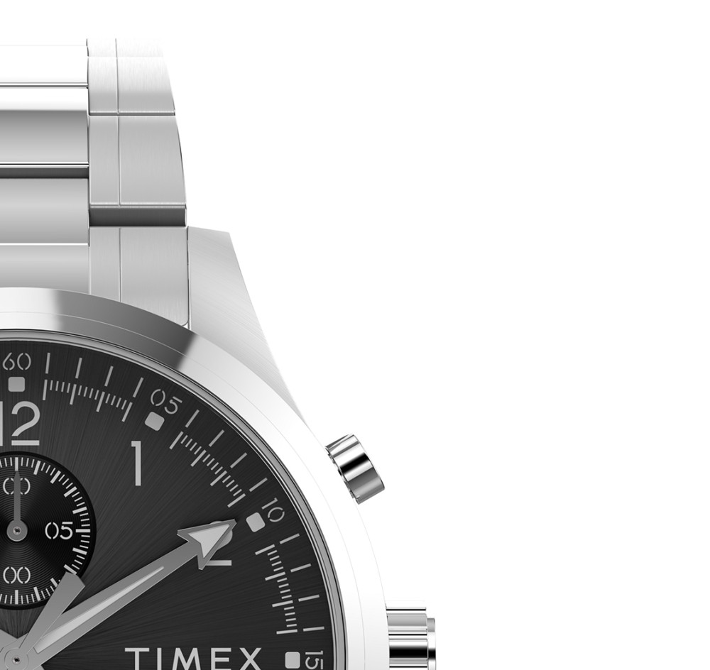 Timex TW2Y01400 Dress Chronograph 43mm Stainless Steel Bracelet - zegarek męski 5