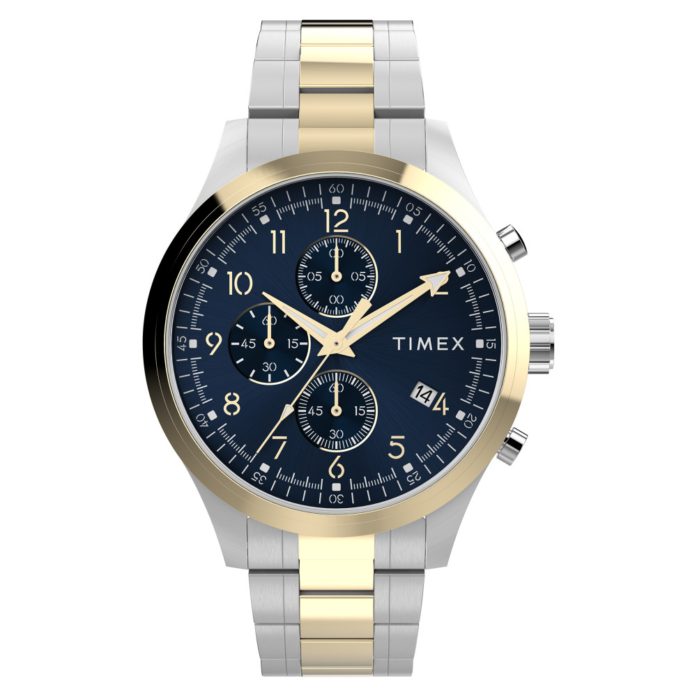 Timex TW2Y01500 Dress Chronograph 43mm Stainless Steel Bracelet - zegarek męski 1